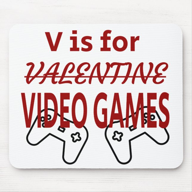 V is for Video Game valentine Mouse Pad (Front)