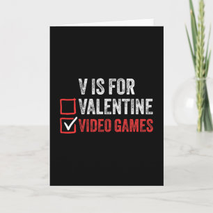 V Is For Video Games Boys Funny Gamer Valentines D Card