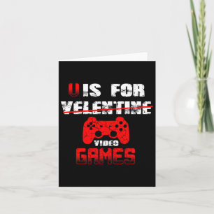 V Is For Video Games Boys Valentines Day Kids Son  Card