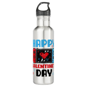 V Is For Video Games Funny Valentines Day Gamer Co 710 Ml Water Bottle