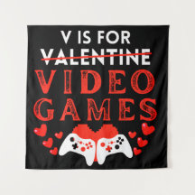 V Is For Video Games Funny Valentines Day Gamer