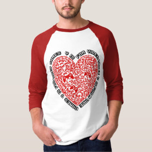 V Is For Video Games Funny Valentines Day Mosaic T-Shirt