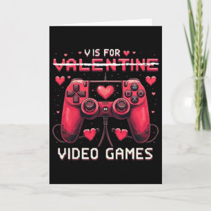 V Is For Video Games Valentine Gamer Valentines Da Card