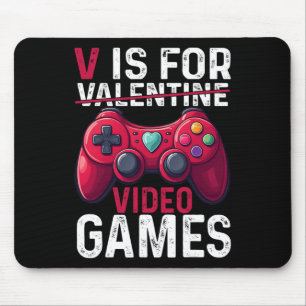 V Is For Video Games Valentine Gamer Valentines Da Mouse Pad
