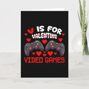 V Is For Video Games Valentines Gaming Boys Card