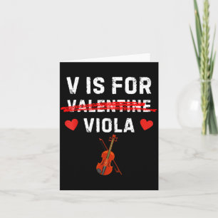 V Is For Viola Funny Violist Music Valentine Card