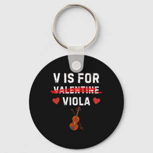 V Is For Viola Funny Violist Music Valentine Key Ring