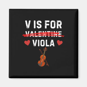 V Is For Viola Funny Violist Music Valentine  Magnet