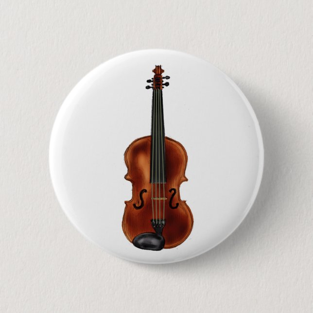 V is for Violin 6 Cm Round Badge (Front)