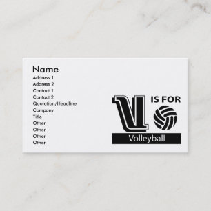 V Is For Volleyball Business Card
