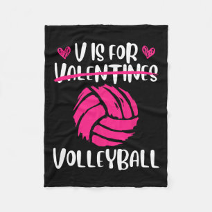 V Is For Volleyball Valentine Love Valentine39s Da Fleece Blanket