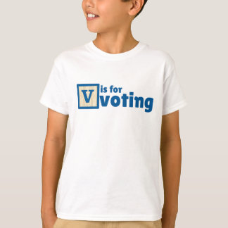 V is for Voting Kids Shirt