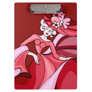 V Lady In Red Clipboard
