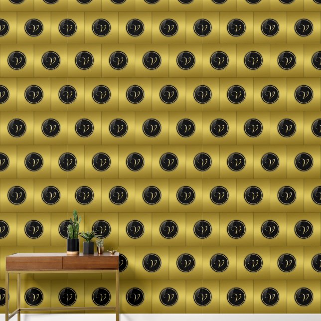 "V" Monogram Wallpaper (Hallway)