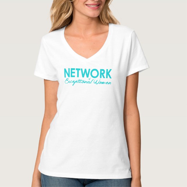 V-neck Network of Exceptional women short sleeve t T-Shirt (Front)