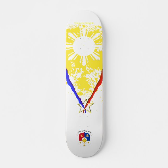 V style Philippine flag Skateboard Deck (Front)
