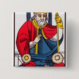 V The Pope, Tarot card 15 Cm Square Badge