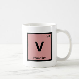V- Vanadium Chemistry Periodic Table Symbol Coffee Mug
