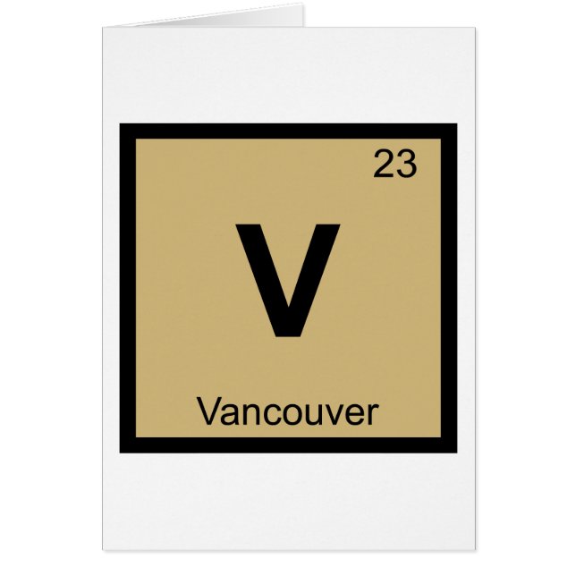 V - Vancouver Washington Chemistry Periodic Table (Front)
