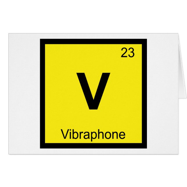 V - Vibraphone Music Chemistry Periodic Table (Front Horizontal)