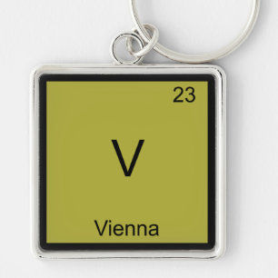 V- Vienna Funny Chemistry Element Symbol T-Shirt Key Ring