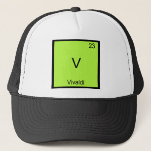 V - Vivaldi Funny Chemistry Element Symbol T-Shirt Trucker Hat