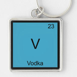 V - Vodka Funny Chemistry Element Symbol T-Shirt Key Ring