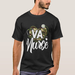 Va Nurse Camo Camouflage Stethoscope He T-Shirt