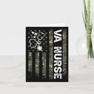 Va Nurse Camouflage American Flag Patriotic Nurse  Card