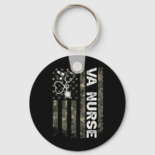 Va Nurse Camouflage American Flag Patriotic Nurse Key Ring