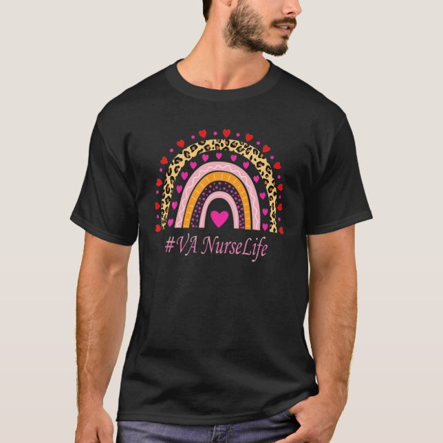 VA Nurse Leopard Rainbow NURSE's WEEK T-Shirt (Front)