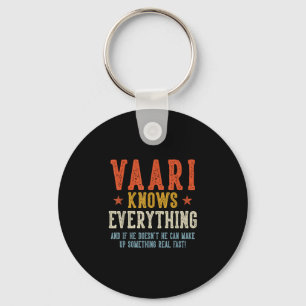Vaari knows everything father's day retro vintage  key ring