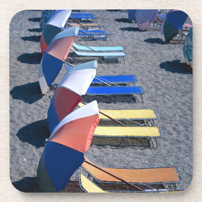 Vacant Chairs On Beach Coaster (Front)