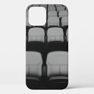 VACANT WHITE AND BLACK THEATER CHAIRS WITH NO PEOP iPhone 12 CASE