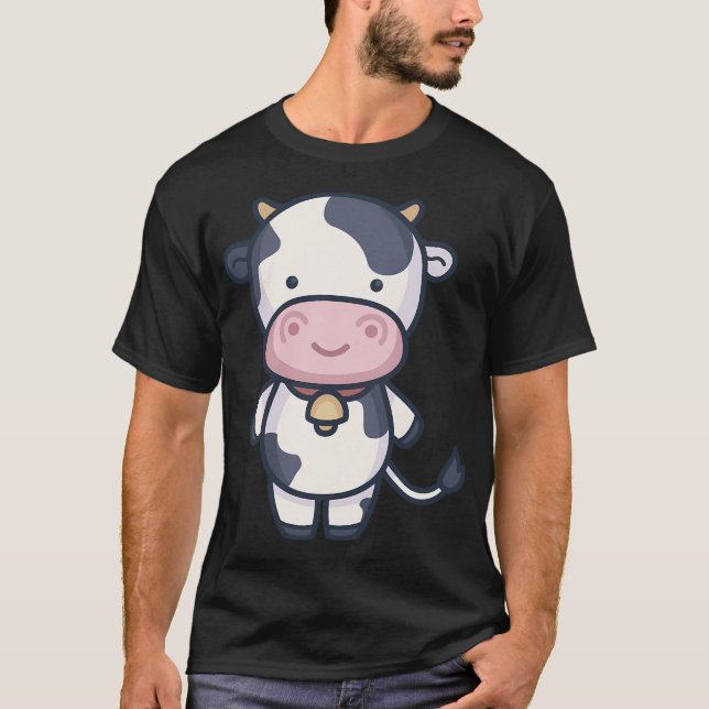 Vacas Kawaii White T-Shirt (Front)