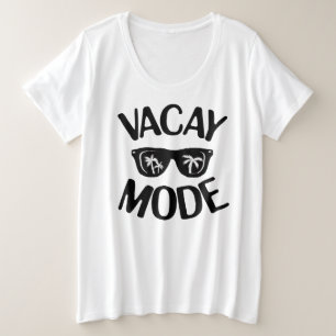 Vacation Art Vacay Mode Word Text Art Apron Plus Size T-Shirt