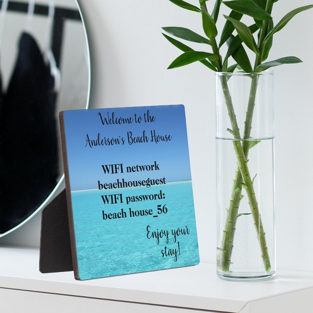 Vacation Beach Home WIFI information Password Plaque (Creator Uploaded)