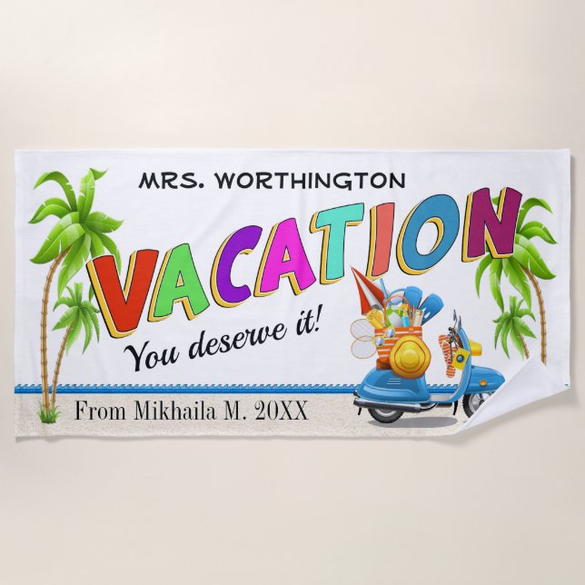 Vacation Beach Towel - Click for Full View (Front)