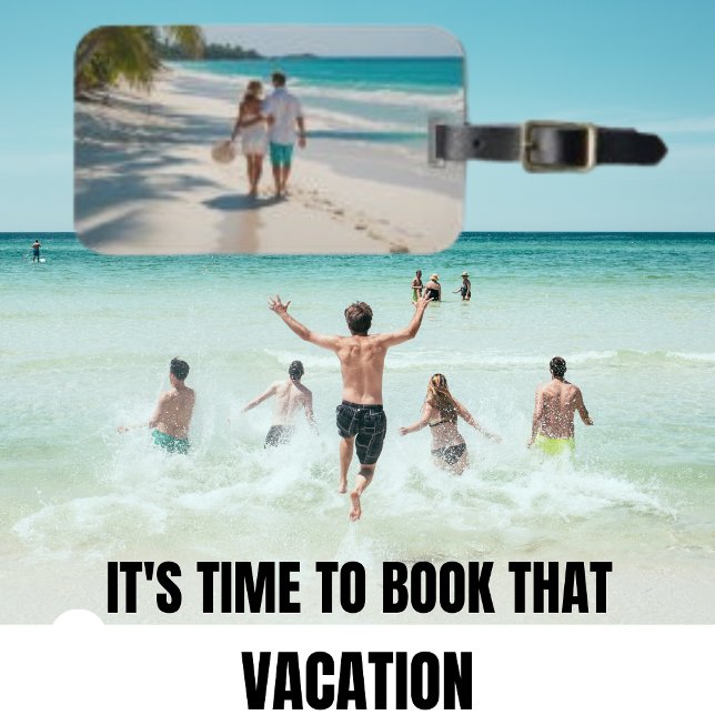  Vacation Beach Turquoise Modern Luggage Tag (Creator Uploaded)