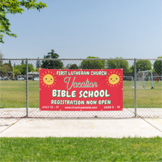 Vacation Bible School Smiling Sun Banner