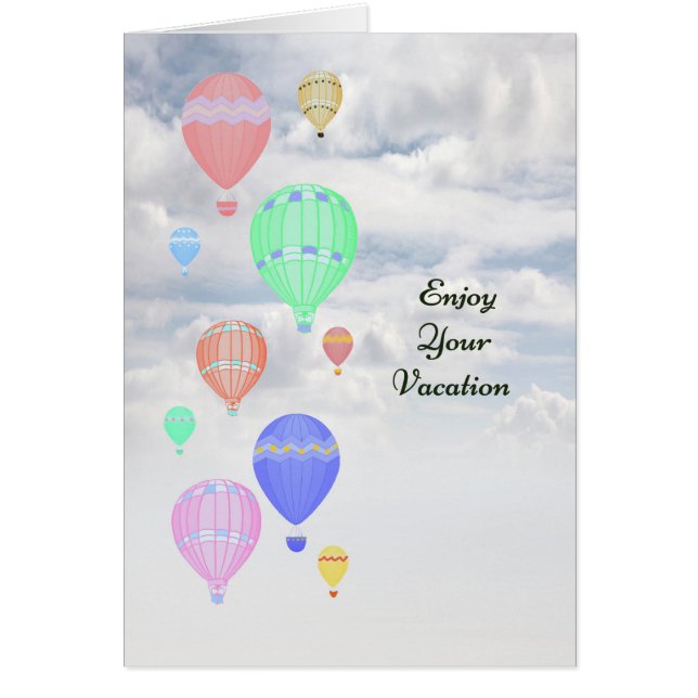 Vacation Card with Hot Air Balloons (Front)