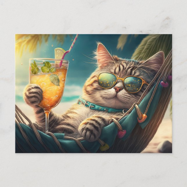 Vacation Cat Postcard (Front)