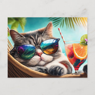 Vacation Cat Postcard