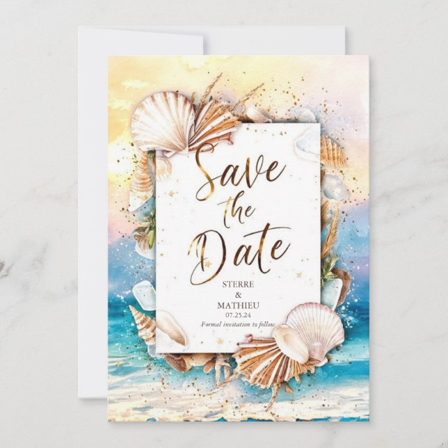 Vacation Destination Beach Wedding Save The Date (Front)
