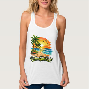 Vacation Feels Right Flowy Racerback Tank Top USA