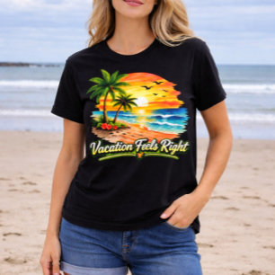 Vacation Feels Right Island Summer Tee USA