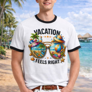 Vacation Feels Right Ringer T-Shirt USA