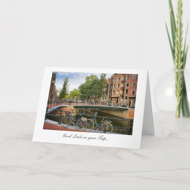 Vacation Good Luck - Amsterdam Canal Crossing Card (Front)
