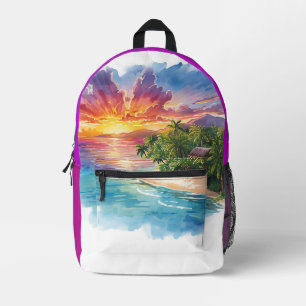 Vacation, Hello Summer,Hello Beach Printed Backpac Backpack