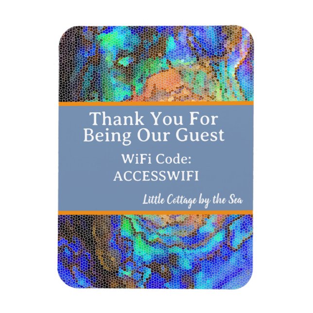 Vacation Home WiFi Access Code Beach House Magnet (Vertical)